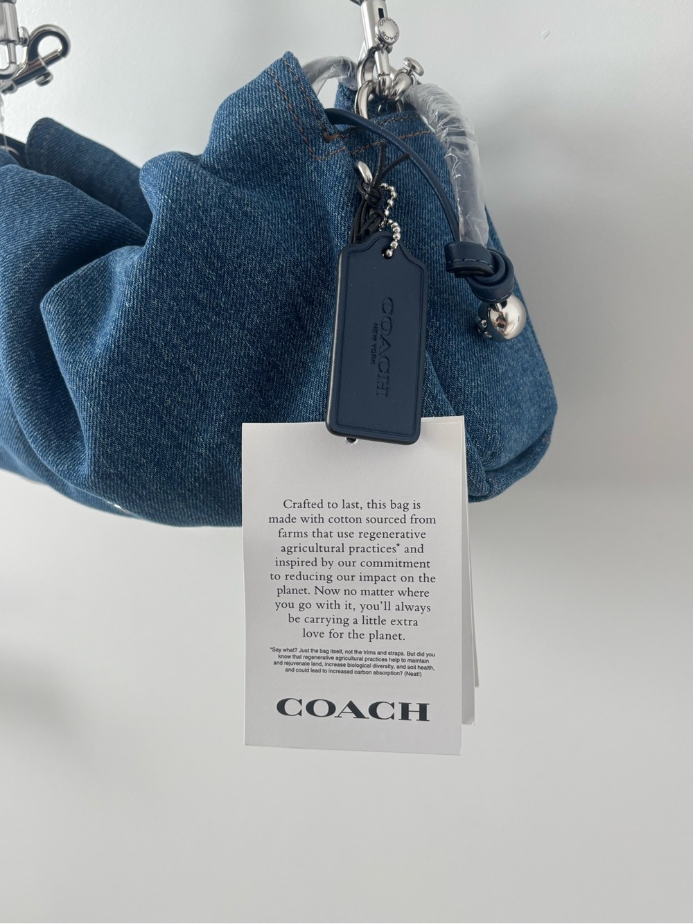 NWT Coach Faye Denim Blue Shoulder Bag - Picture 4 of 8